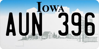 IA license plate AUN396