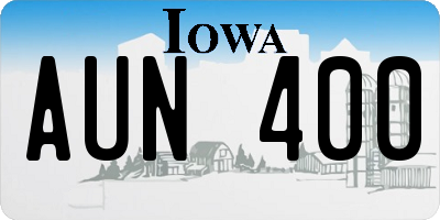 IA license plate AUN400