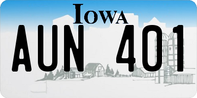 IA license plate AUN401