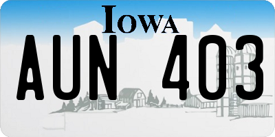 IA license plate AUN403