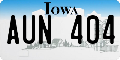 IA license plate AUN404