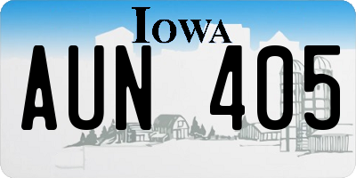 IA license plate AUN405