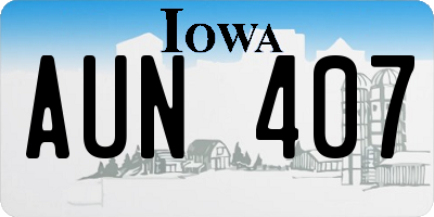 IA license plate AUN407
