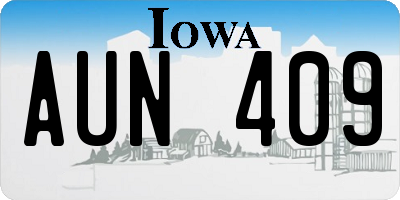 IA license plate AUN409