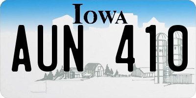 IA license plate AUN410