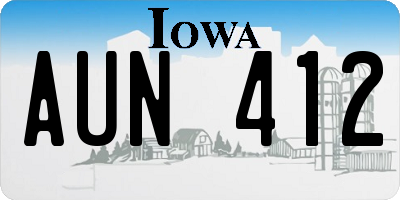 IA license plate AUN412