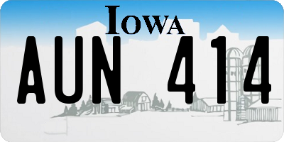 IA license plate AUN414
