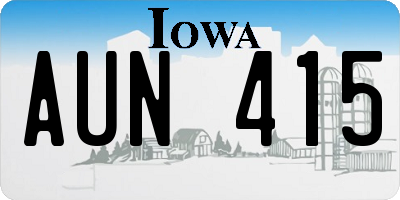 IA license plate AUN415
