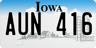 IA license plate AUN416