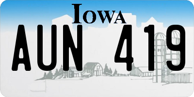 IA license plate AUN419