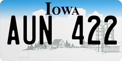 IA license plate AUN422