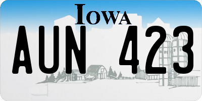 IA license plate AUN423
