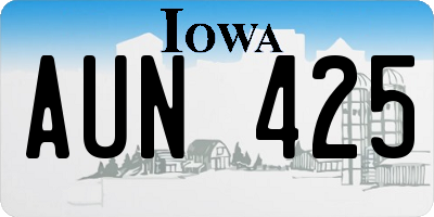 IA license plate AUN425