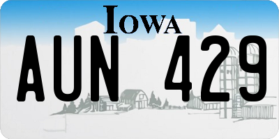 IA license plate AUN429
