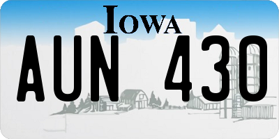 IA license plate AUN430