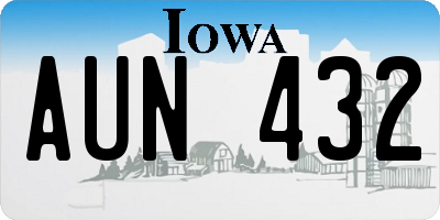 IA license plate AUN432