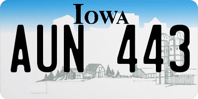 IA license plate AUN443
