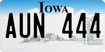 IA license plate AUN444