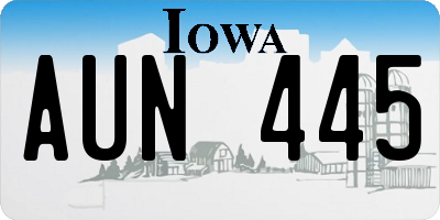 IA license plate AUN445