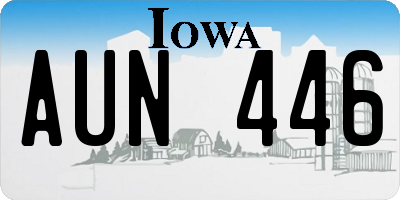 IA license plate AUN446