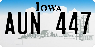 IA license plate AUN447