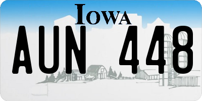 IA license plate AUN448