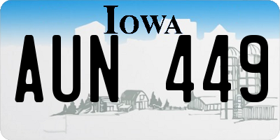 IA license plate AUN449