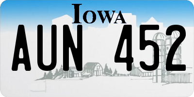 IA license plate AUN452