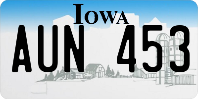 IA license plate AUN453
