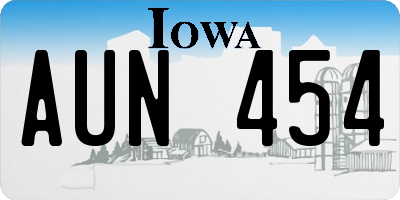 IA license plate AUN454