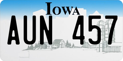 IA license plate AUN457