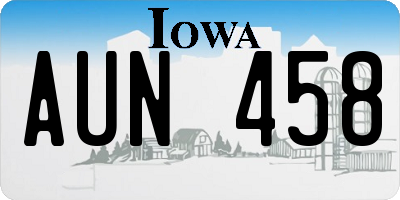 IA license plate AUN458