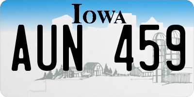 IA license plate AUN459