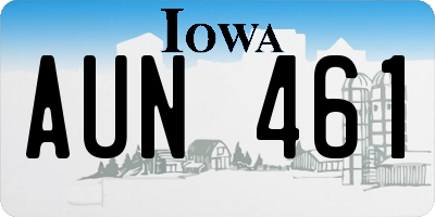IA license plate AUN461