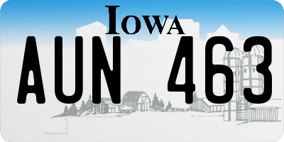 IA license plate AUN463