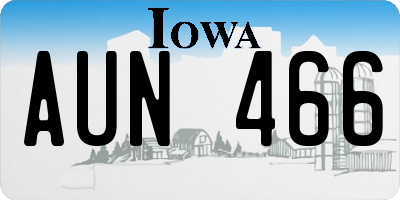 IA license plate AUN466
