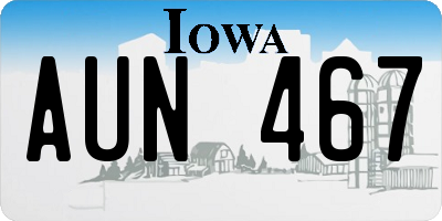 IA license plate AUN467