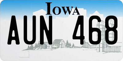 IA license plate AUN468