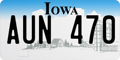 IA license plate AUN470