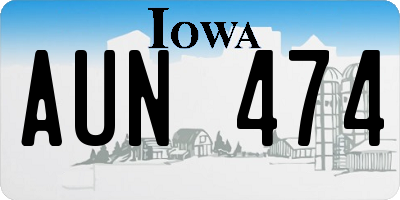 IA license plate AUN474