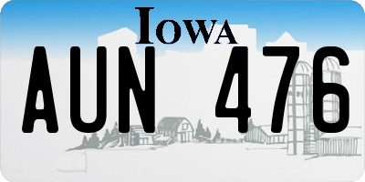 IA license plate AUN476