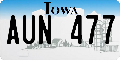 IA license plate AUN477