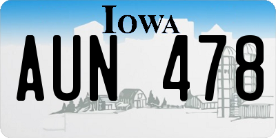 IA license plate AUN478