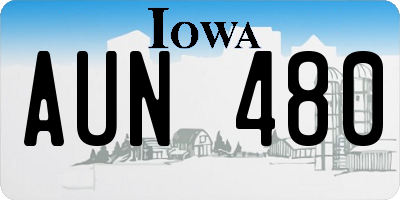 IA license plate AUN480