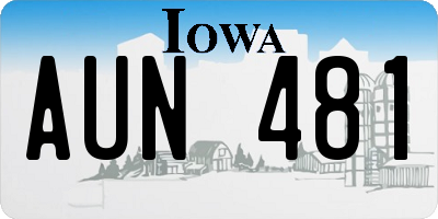 IA license plate AUN481