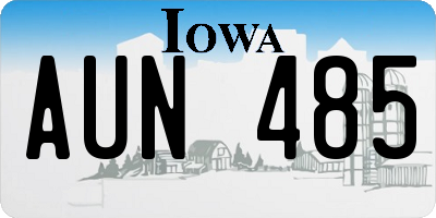 IA license plate AUN485