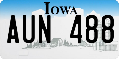 IA license plate AUN488