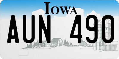 IA license plate AUN490