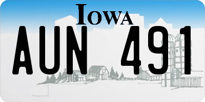 IA license plate AUN491