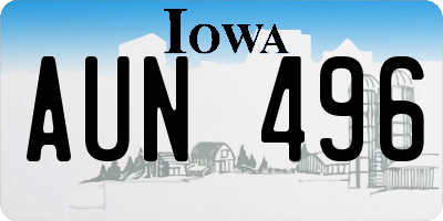 IA license plate AUN496